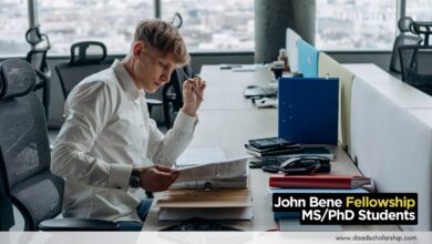 John Bene Fellowship 2024 for Master and PhD Applicants