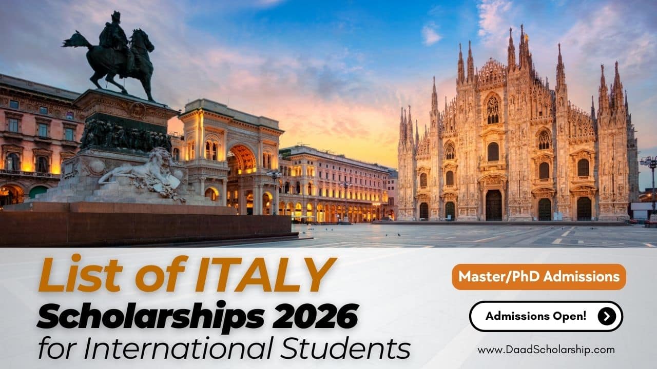 List of Italy Scholarships 2026-2027 Application Cycle for International Students